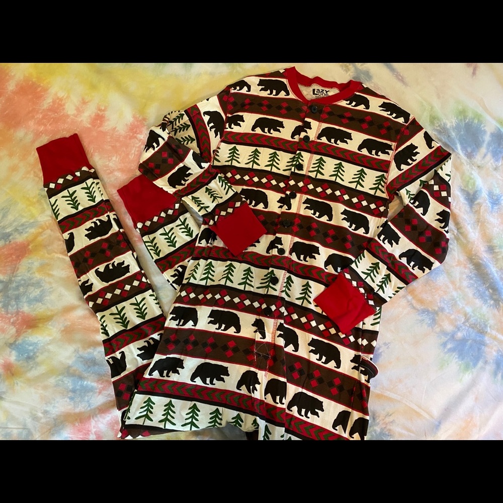 Lazy One Bear Essentials One Piece Adult Pajamas